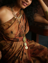 'Luna' Tribal Brass Long Necklace