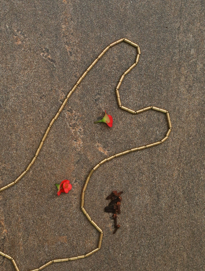 'Luna' Tribal Brass Long Necklace
