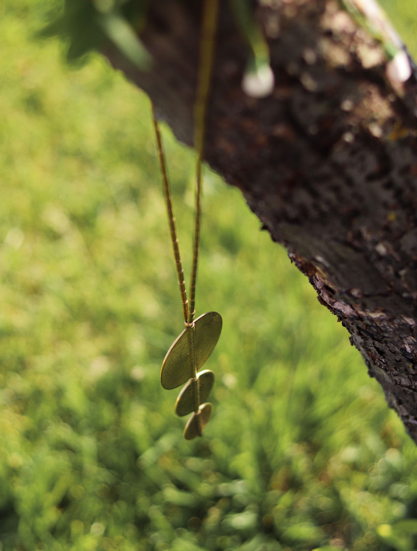 'Luna' Tribal Brass Long Necklace