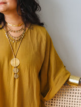 'Miraya' 3-layered Tribal Brass Necklace