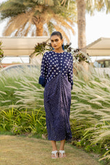 Navy Fringe Kaftan