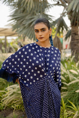 Navy Fringe Kaftan