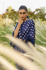 Navy Fringe Kaftan