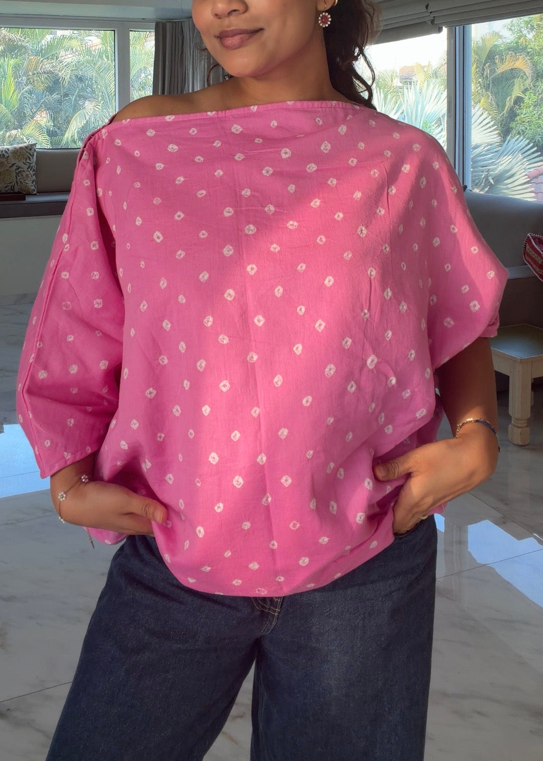 Bandhani Off Shoulder Tops