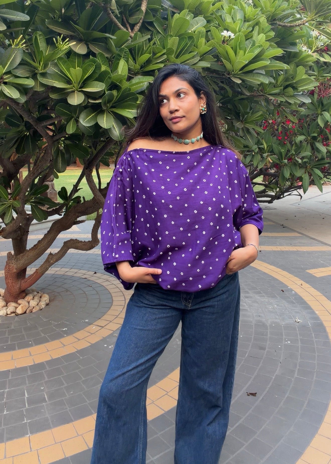 Bandhani Off Shoulder Tops