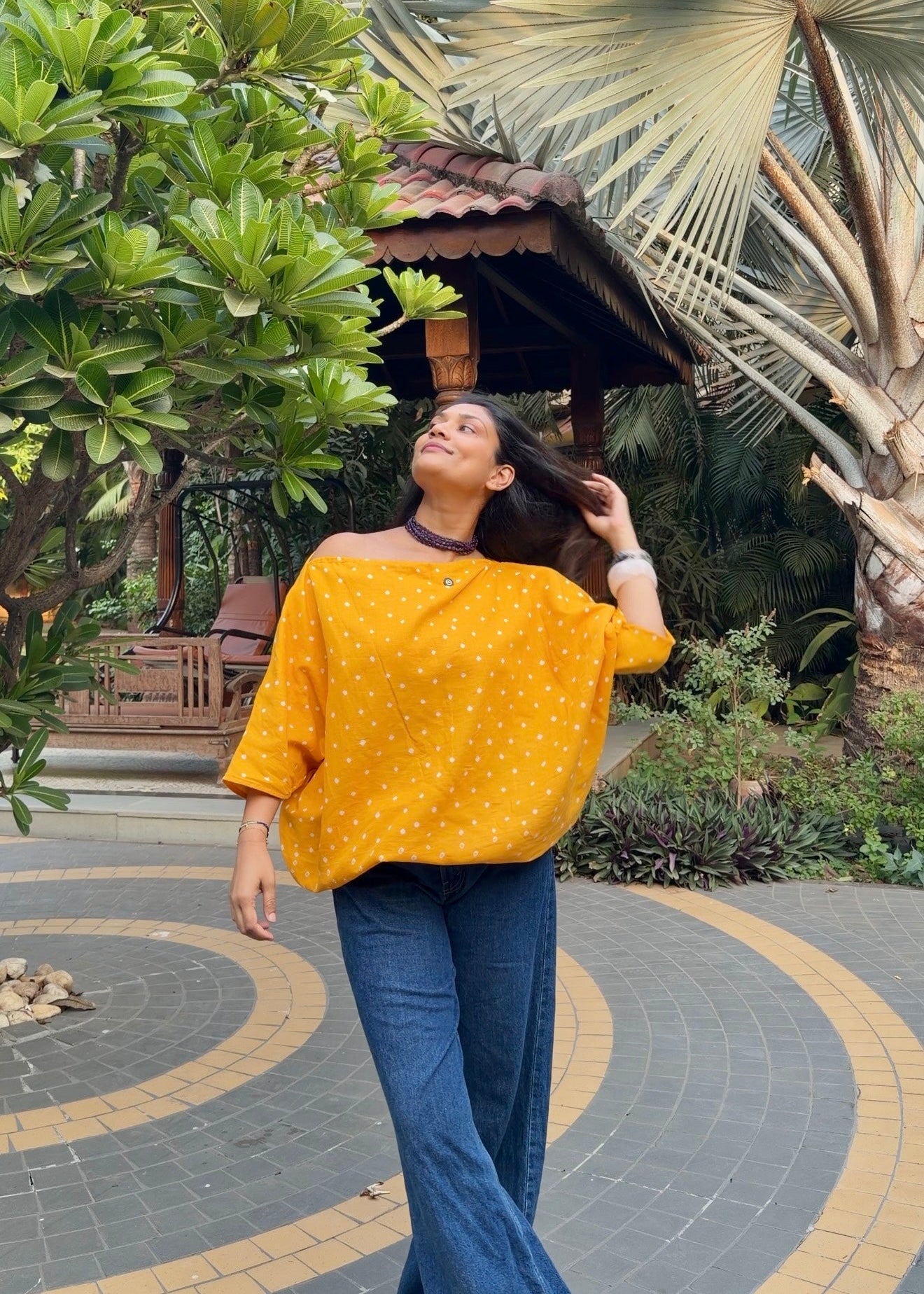 Bandhani Off Shoulder Tops