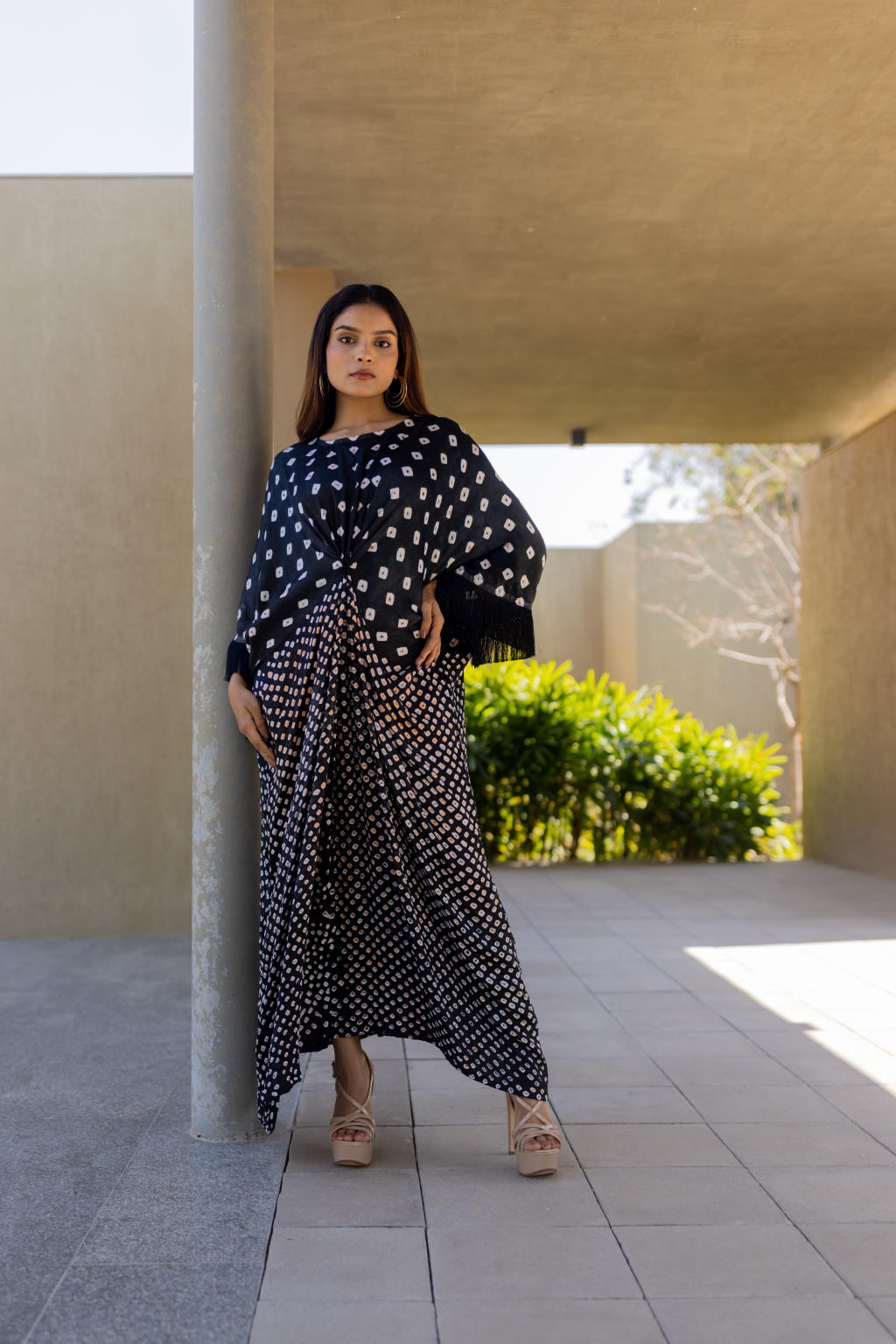 Black Fringe Kaftan