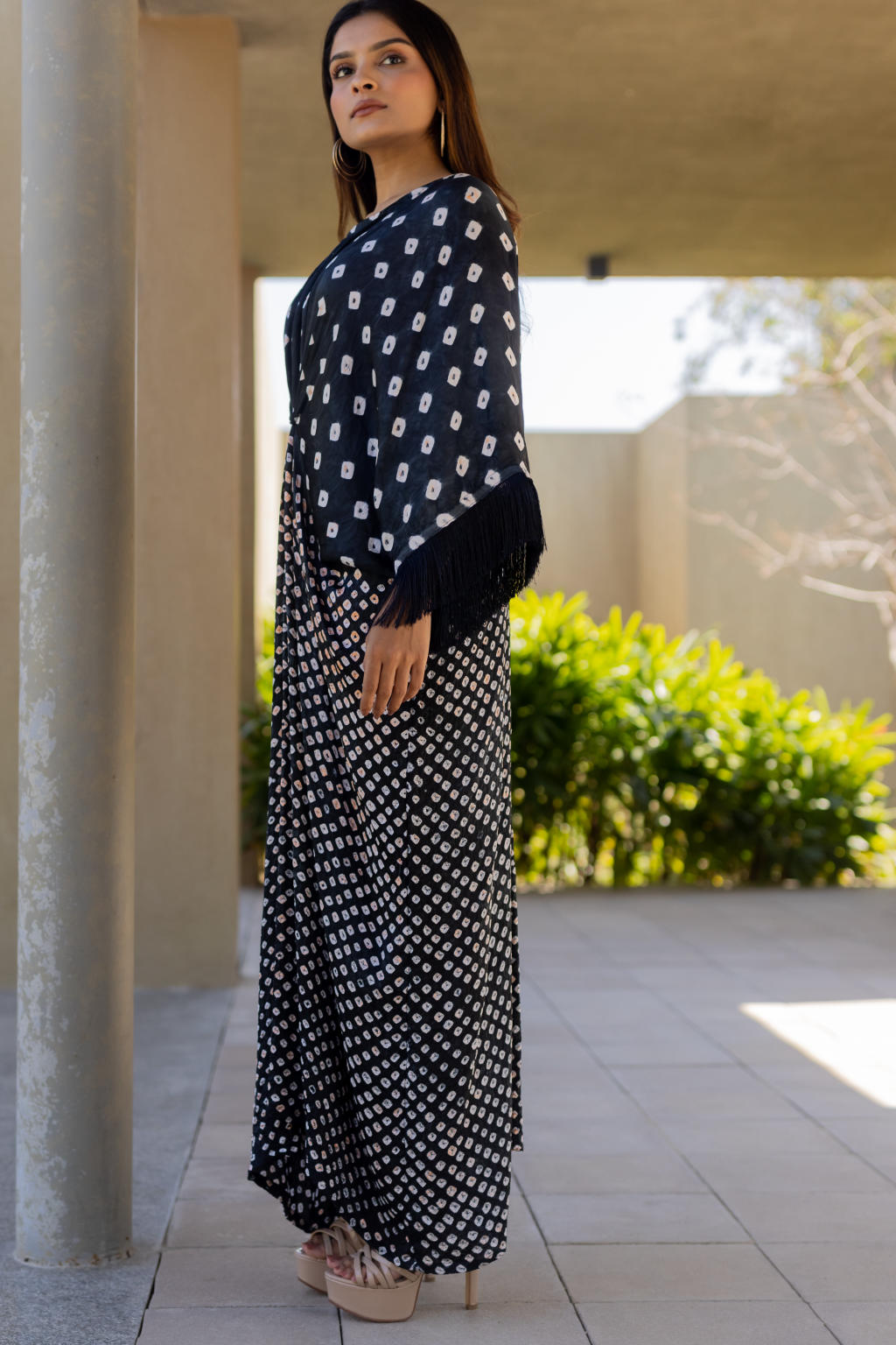 Black Fringe Kaftan