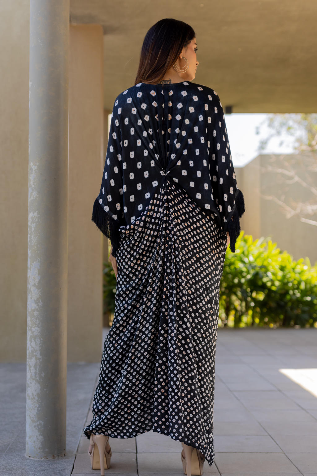 Black Fringe Kaftan