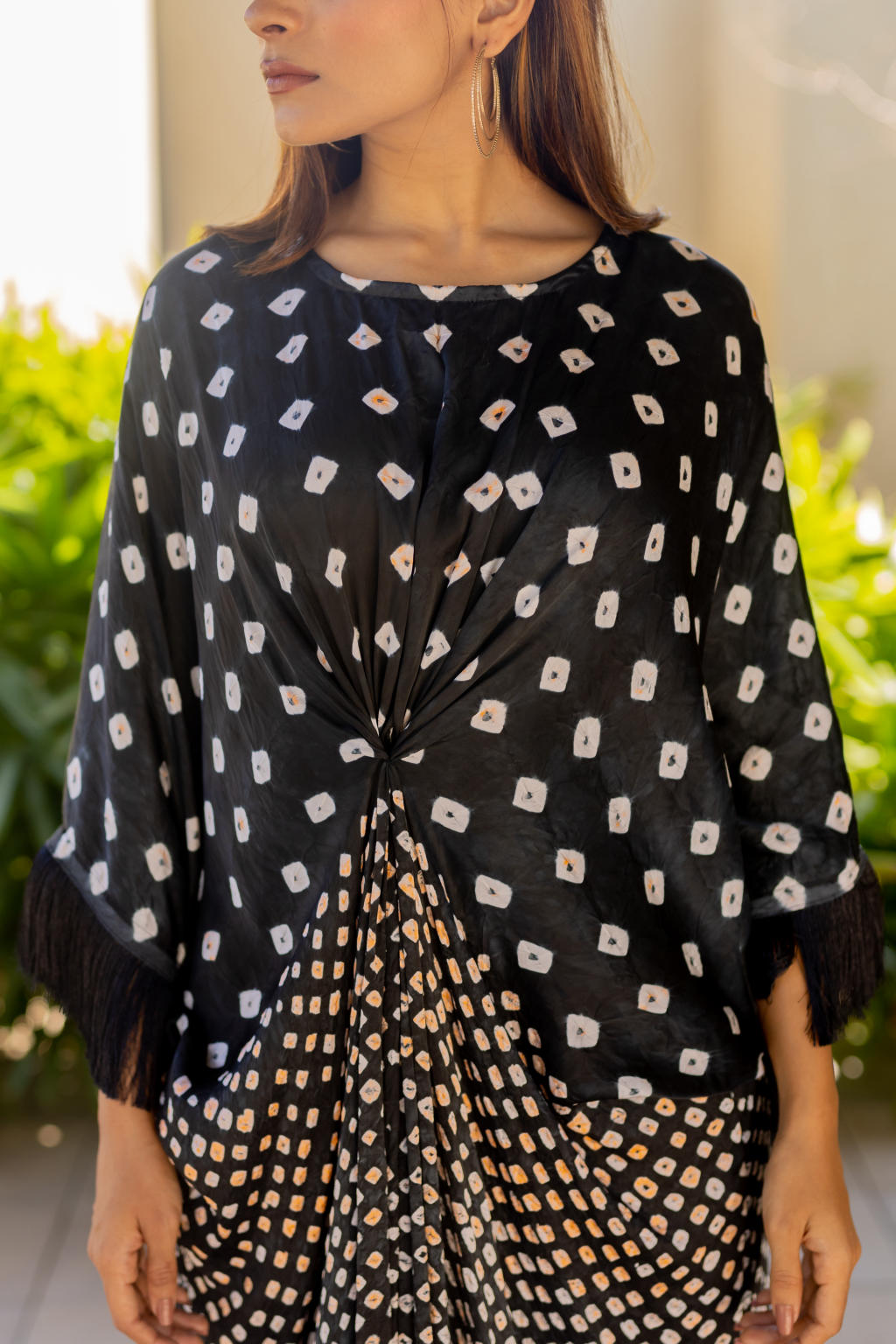 Black Fringe Kaftan