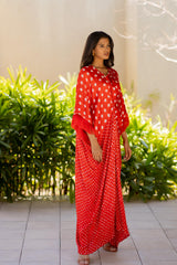 Red Fringe Kaftan