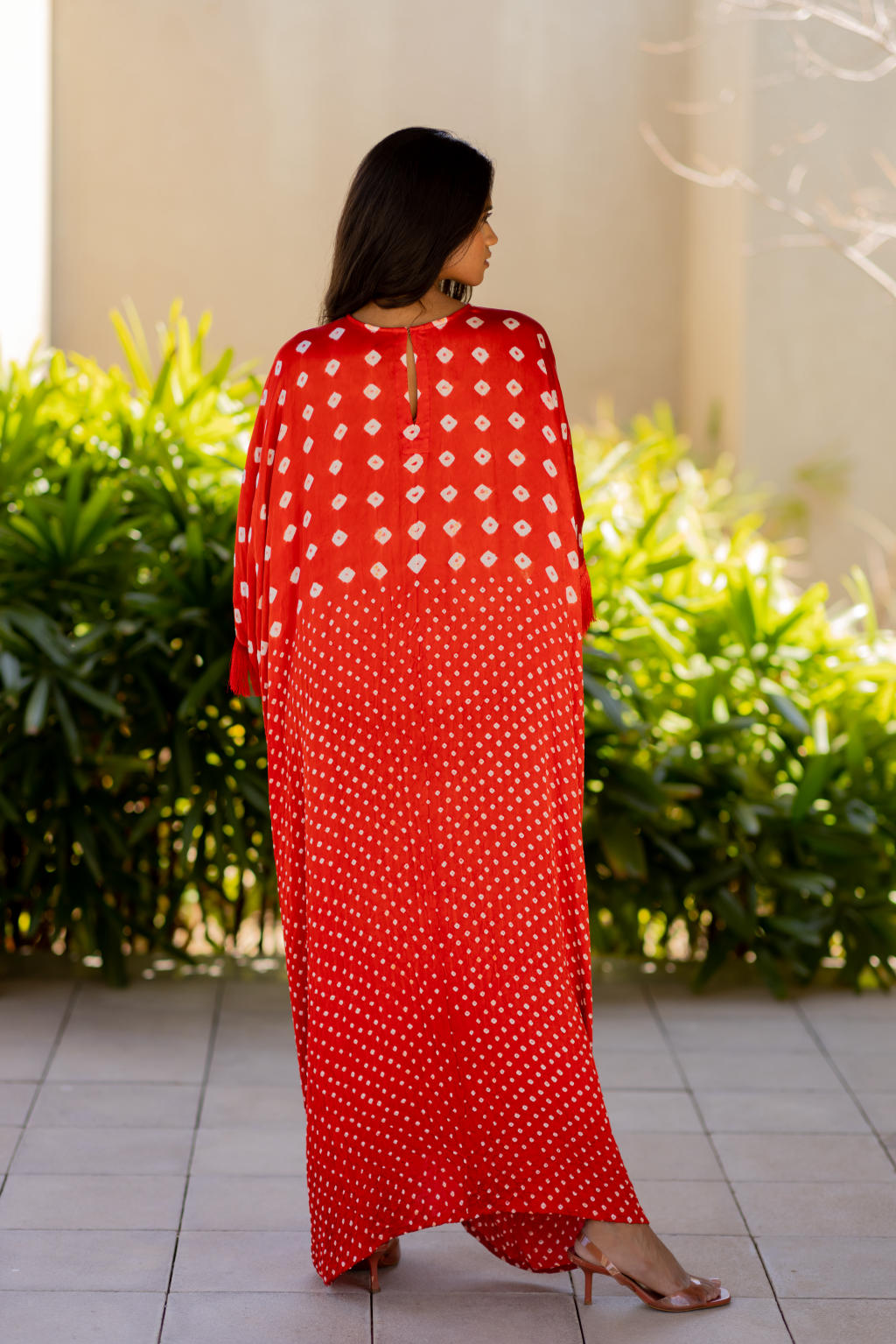 Red Fringe Kaftan