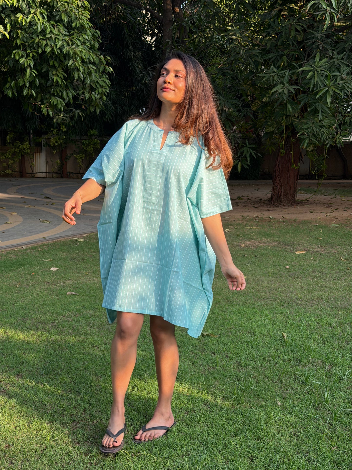 Light Indigo Zari Kaftan