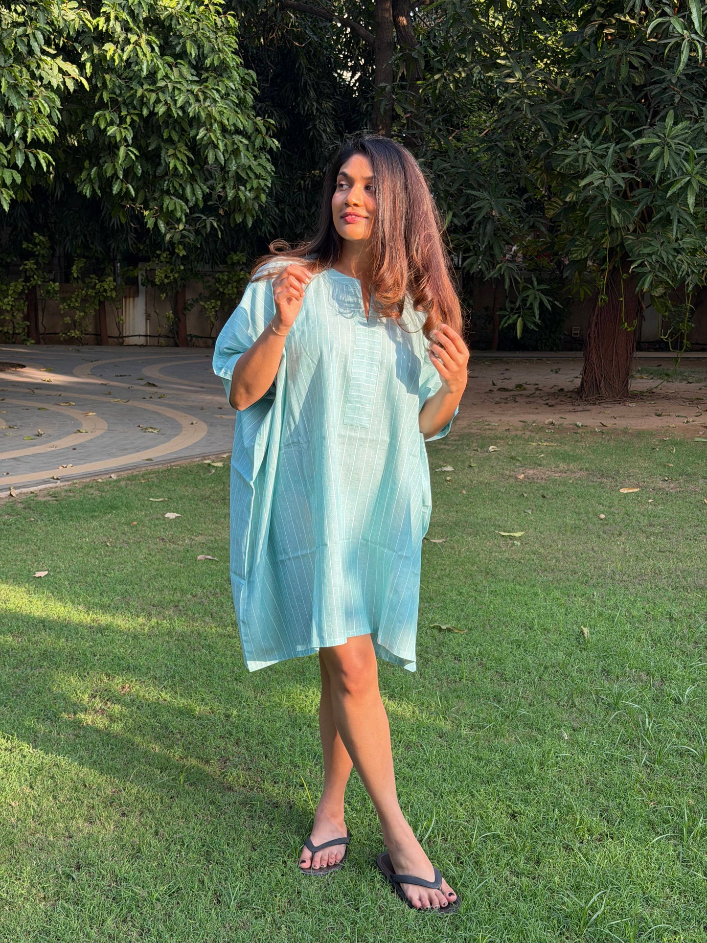 Light Indigo Zari Kaftan