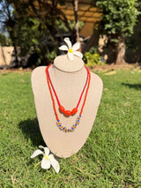 Three Orange Necklace