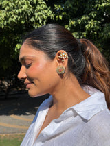 Sage Green And Pink Earrings