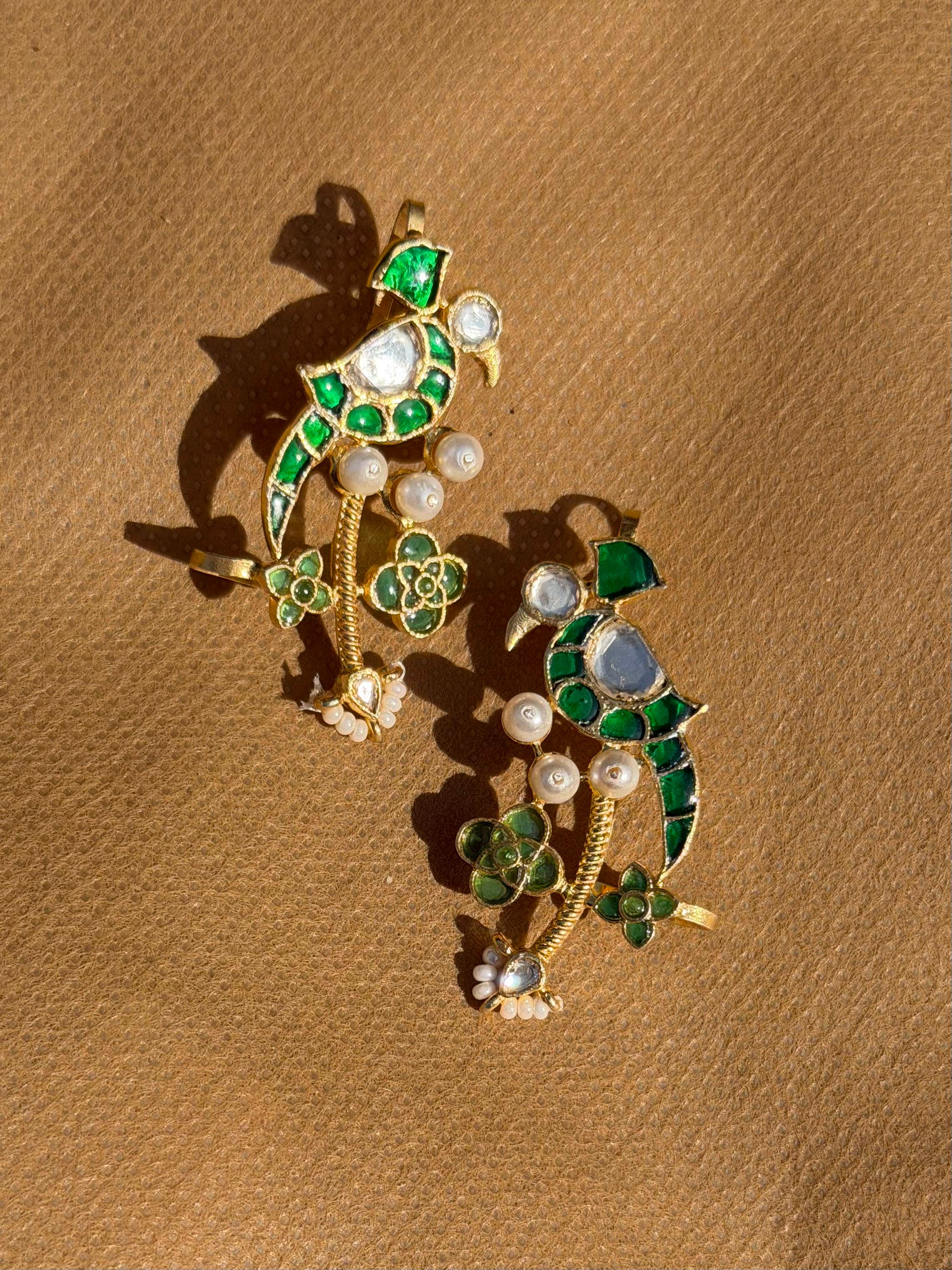 Green Peacock Cuffs