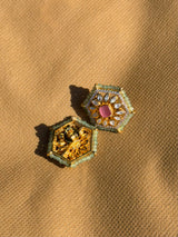 Sage Green And Pink Earrings